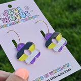 Nonbinary Pride Flag Flower Earrings