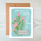 Floral Amazing Person Graduation Card
