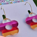 Lesbian Pride Flag Flower Earrings