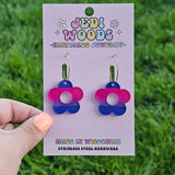 Bisexual Pride Flag Flower Earrings