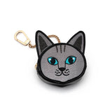 2-in-1 Bag Charm & Reusable Shopper Bag - Gray Cat / Kitten