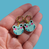 Small Cutie Frogs w/ Hoops Earrings