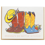 Country Boots Gettin' Hitched Wedding Card