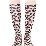 Compression Socks (15-20mmHg) - Leopard Print - Pink