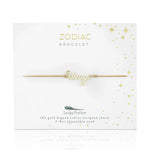 Virgo script zodiac astrological gold bracelet