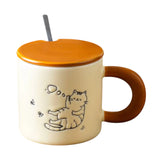 13oz. Playful Cat Mug w/ Lid & Spoon