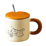 13oz. Playful Cat Mug w/ Lid & Spoon