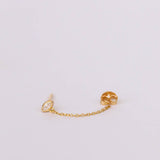 Chain Huggie Stud Gold Earrings