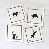 Black Cat Martini Cocktail Napkin Set