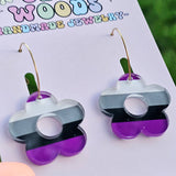 Asexual (Ace) Pride Flag Flower Earrings
