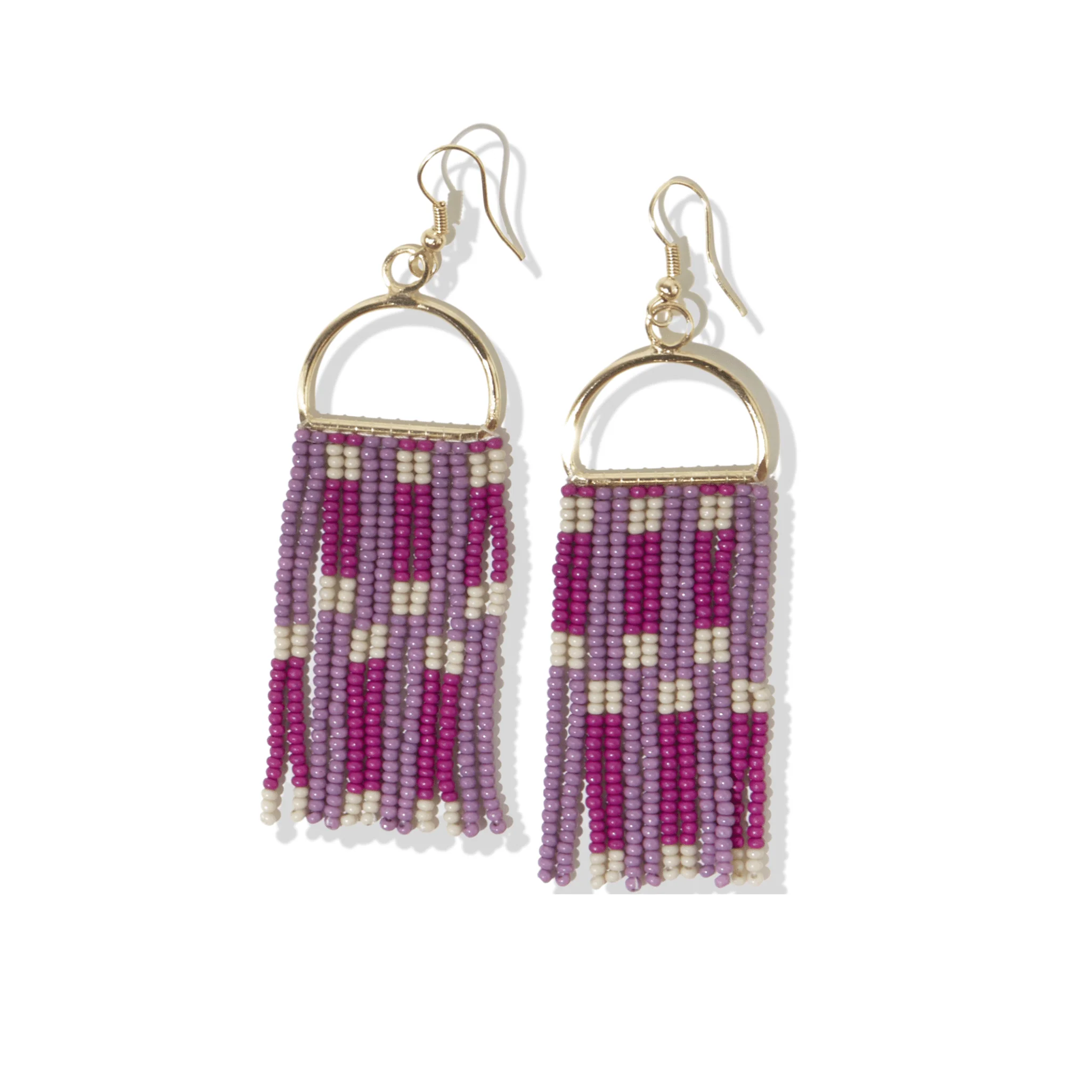 Michele Solid Beaded Fringe Earrings Tomato Red by INK+ALLOY