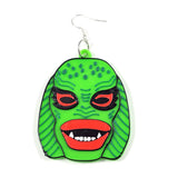 3D Printed Swamp Creature Dangle Earrings