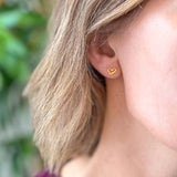 Gold Sterling Open Heart Stud