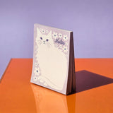 Negative Space Floral Cat - Risograph Notepad