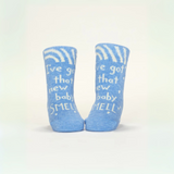 Blue Q Baby Socks Set of 2 Pairs - 'I've Got That New Baby Smell' & 'Try Not to F*ck Me Up'