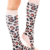Compression Socks (15-20mmHg) - Leopard Print - Pink