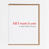 ...and a Million Dollars Love/Anniversary Card