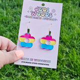 Pansexual Pride Flag Flower Earrings