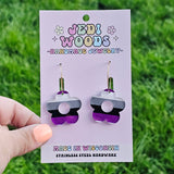 Asexual (Ace) Pride Flag Flower Earrings