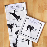 Black Cat Martini Cocktail Napkin Set