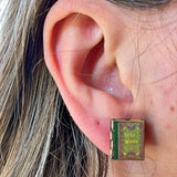 Little Women Book Locket Post Earrings