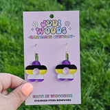 Nonbinary Pride Flag Flower Earrings