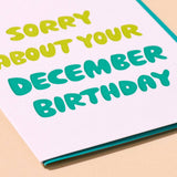 December Birthday Letterpress Birthday Card