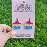 Pansexual Pride Flag Flower Earrings
