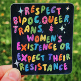 Respect Glitter Rainbow Sticker