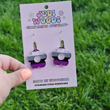 Asexual (Ace) Pride Flag Flower Earrings