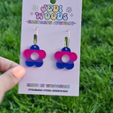Bisexual Pride Flag Flower Earrings