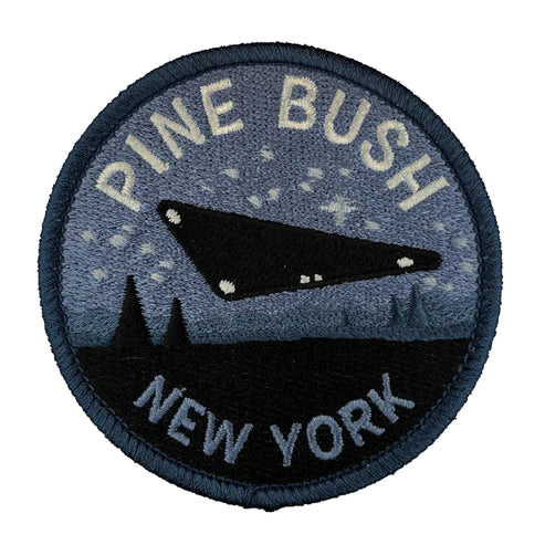 Monsterologist gift iron on travel patch pine bush triangular UFO