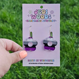 Asexual (Ace) Pride Flag Flower Earrings
