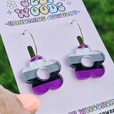 Asexual (Ace) Pride Flag Flower Earrings