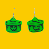 Halloween Witch Bucket Acrylic Earrings