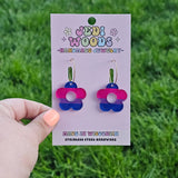 Bisexual Pride Flag Flower Earrings