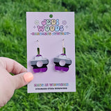 Asexual (Ace) Pride Flag Flower Earrings
