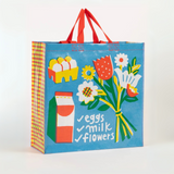 Blue Q Shopper Tote 'Eggs, Milk, Flowers'