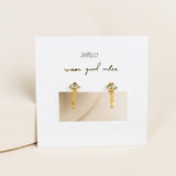 Chain Huggie Stud Gold Earrings