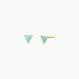 Mini Energy Gem Amazonite Gold Earrings
