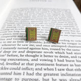 Little Women Book Locket Post Earrings