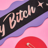 Birthday Bitch Sash - Black Glitter & Rose Gold Sash