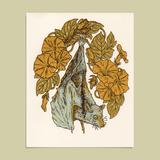 Flying Fox + Morning Glories 8x10" Giclee Art Print
