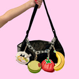 2-in-1 Bag Charm & Reusable Shopper Bag - Gray Cat / Kitten
