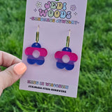 Bisexual Pride Flag Flower Earrings