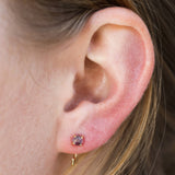 Huggies Earrings - Amethyst / Gold