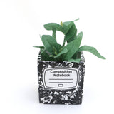 Composition Notebook planter, square pot, candle holder