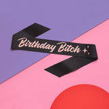 Birthday Bitch Sash - Black Glitter & Rose Gold Sash