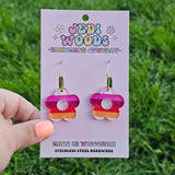 Lesbian Pride Flag Flower Earrings