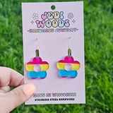 Pansexual Pride Flag Flower Earrings